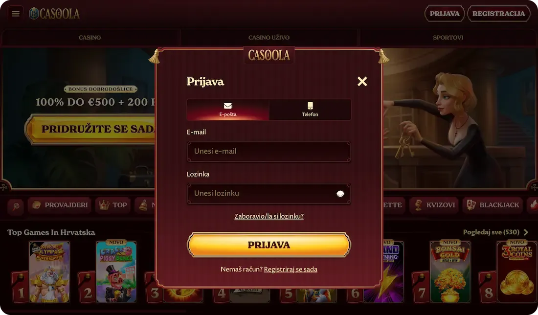 casoola casino prijava email