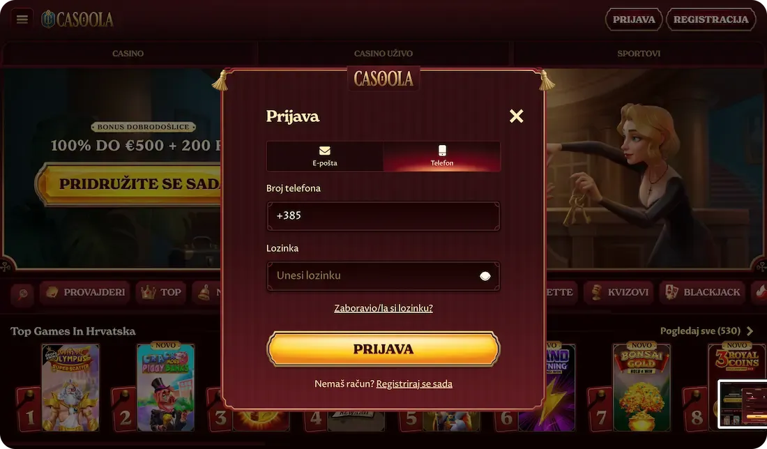 casoola casino prijava telefon